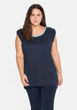 Sheego Ärmelloses Shirt Mit Betonten Schultern