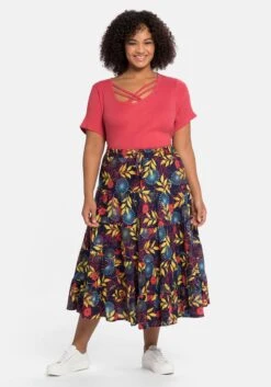 Stufenrock Mit Alloverdruck, In Schlupfform -Sommertraum Mode 14311700452 04AIZ 02 SH