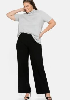 Sheego Weite Hose Mit Elastischem Bund, In Rippqualität 17 Sheego Weite Hose Mit Elastischem Bund, In Rippqualität -Sommertraum Mode 14352500289 048K8 00 SH