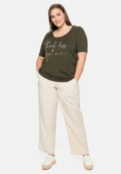 Sheego Shirt Mit Pailletten-Schriftzug, Aus Jersey -Sommertraum Mode 14375800172 04BMV 02 SH