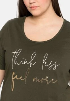 Sheego Shirt Mit Pailletten-Schriftzug, Aus Jersey -Sommertraum Mode 14375800172 04BMW 02 SH