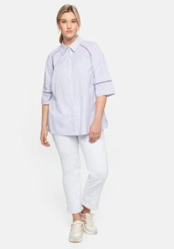 Sheego Hemdbluse Mit Streifen Und Lochmusterdetails 11 Sheego Hemdbluse Mit Streifen Und Lochmusterdetails -Sommertraum Mode 14376902079 04BDL 02 SH