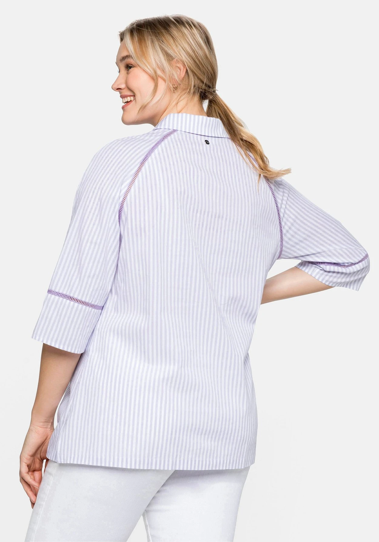 Sheego Hemdbluse Mit Streifen Und Lochmusterdetails 4 Sheego Hemdbluse Mit Streifen Und Lochmusterdetails – Bild 2