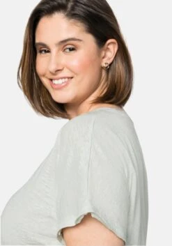 Sheego Shirt Mit Ausbrennermuster, Leicht Transparent -Sommertraum Mode 14385802066 04BJ4 02 SH