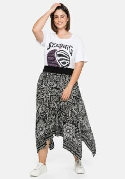 Midirock Mit Alloverdruck, In Zipfelform -Sommertraum Mode 14386801986 04BAD 02 SH