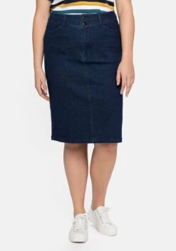 Sheego Jeansrock Mit Breitem Bund Und Schlitz Hinten -Sommertraum Mode 14390900330 04C4A 02 SH