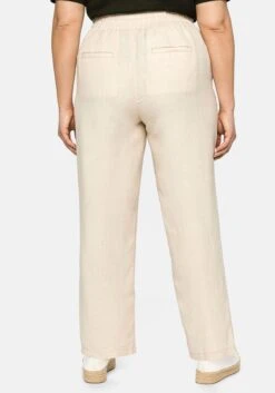 Sheego Leinenhose Mit Elastischem Bund Und Bindeband -Sommertraum Mode 14395500211 04CCY 02 SH
