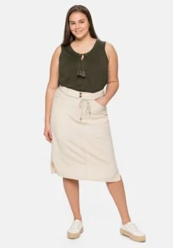 Sheego Rock Mit Bindeband Und Seitenschlitzen