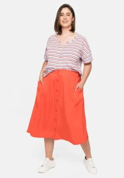 Sheego Shirt Mit Garngefärbten Ringeln 11 Sheego Shirt Mit Garngefärbten Ringeln -Sommertraum Mode 14400501915 04DQK 02 SH