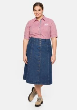 Sheego Jeansrock Mit Trachten-Stickereien