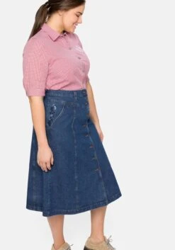 Sheego Jeansrock Mit Trachten-Stickereien -Sommertraum Mode 14401100053 04AQA 00 SH