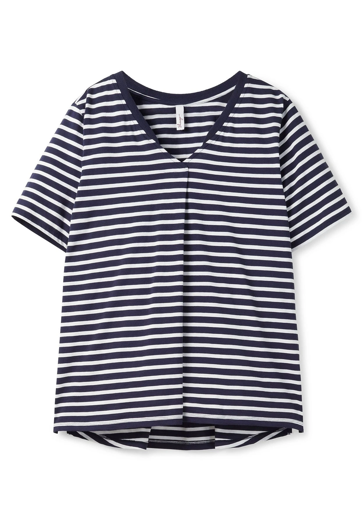 Sheego Shirt Mit V-Ausschnitt Und Ringeln 5 Sheego Shirt Mit V-Ausschnitt Und Ringeln – Bild 3