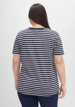 Sheego Shirt Mit V-Ausschnitt Und Ringeln 9 Sheego Shirt Mit V-Ausschnitt Und Ringeln -Sommertraum Mode 14401400018 04ECO 02 SH