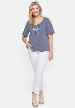 Sheego Shirt Im Trachtenlook, Mit Pailletten -Sommertraum Mode 14405300024 04CS9 02 SH