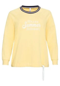 Sheego Sweatshirt Mit Frontdruck Und Kontrast-Rundhals -Sommertraum Mode 14412801757 04CWD 00 SH
