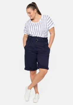 Sheego Twill-Bermudas Mit High-Waist-Bund Und Gürtel -Sommertraum Mode 14418700018 04CLC 02 SH