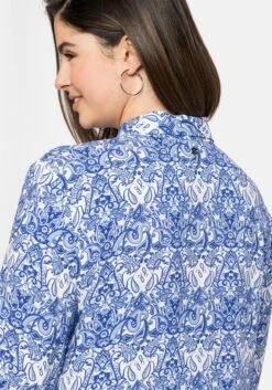 Sheego Bluse Mit Alloverprint Und Seitlichen Rüschen -Sommertraum Mode 14422500429 04D9M 02 SH