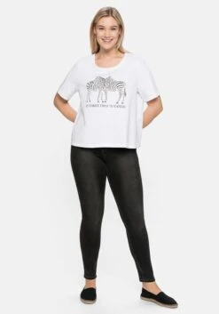 Sheego Shirt In Leichter A-Linie, Mit Zebra-Frontdruck -Sommertraum Mode 14422800010 04D3M 02 SH