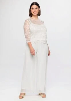 Sheego Weite Chiffonhose Im Lagenlook, Gefüttert -Sommertraum Mode 14424200011 04D26 00 SH