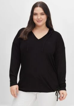 Sheego Kapuzenshirt Mit Tunnelzug Am Saum