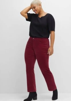 Gerade Samthose In Weicher, Elastischer Qualität -Sommertraum Mode 14457600265 04F0I 02 SH