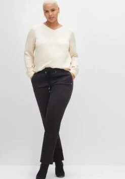 Sheego Joggpants Aus Velourslederimitat, Mit Ziernaht Vorn -Sommertraum Mode 14464600289 04ET0 02 SH