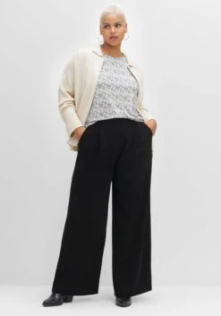 Sheego Weite Hose Mit Bundfalten, Knitterarm -Sommertraum Mode 14464700289 04EX4 02 SH