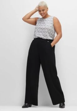 Sheego Weite Hose Mit Bundfalten, Knitterarm -Sommertraum Mode 14464700289 04EXB 02 SH