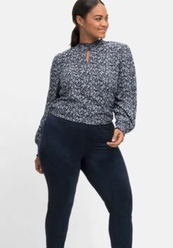 Sheego Leggings Mit Schlitz Am Saum, In Velourslederoptik -Sommertraum Mode 14466600035 04KRF 02 SH