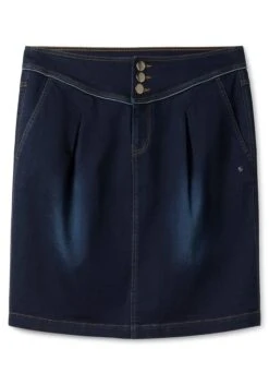 Sheego Kurzer Jeansrock Mit Breitem Bund Und Kellerfalten 12 Sheego Kurzer Jeansrock Mit Breitem Bund Und Kellerfalten -Sommertraum Mode 14480900332 04FAS 00 SH