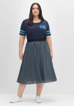 Sheego Chiffonrock Mit Streifendruck Und Elastischem Bund -Sommertraum Mode 14481102038 04FG8 02 SH