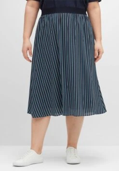 Sheego Chiffonrock Mit Streifendruck Und Elastischem Bund -Sommertraum Mode 14481102038 04FGD 02 SH