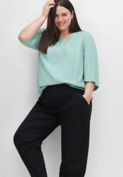 Sheego Twillhose OLIVIA Mit Gürteldetail Und Bundfalten -Sommertraum Mode 14497200289 04GQ4 02 SH