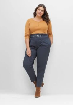 Sheego Hose Im Mom-Fit, Mit Paperbagbund Und Gürtel -Sommertraum Mode 14506300035 04GJA 02 SH