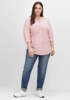 Sheego Tunika Mit Streifen Und 3/4-Arm, In Leichter Qualität -Sommertraum Mode 14507801779 04GBR 02 SH