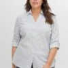 Sheego Gestreifte Hemdbluse Mit Krempelärmeln -Sommertraum Mode 14509501915 04G6O 02 SH