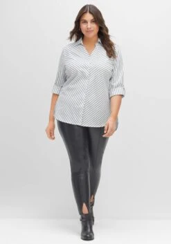 Sheego Gestreifte Hemdbluse Mit Krempelärmeln 11 Sheego Gestreifte Hemdbluse Mit Krempelärmeln -Sommertraum Mode 14509501915 04G6P 02 SH