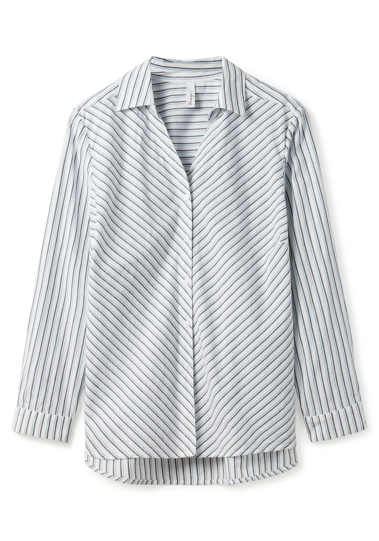 Sheego Gestreifte Hemdbluse Mit Krempelärmeln 5 Sheego Gestreifte Hemdbluse Mit Krempelärmeln – Bild 3