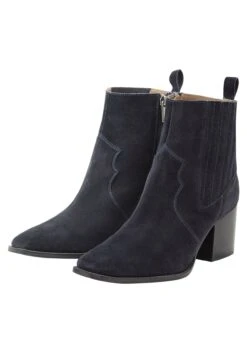 Stiefelette Aus Weichem Leder, Mit Blockabsatz