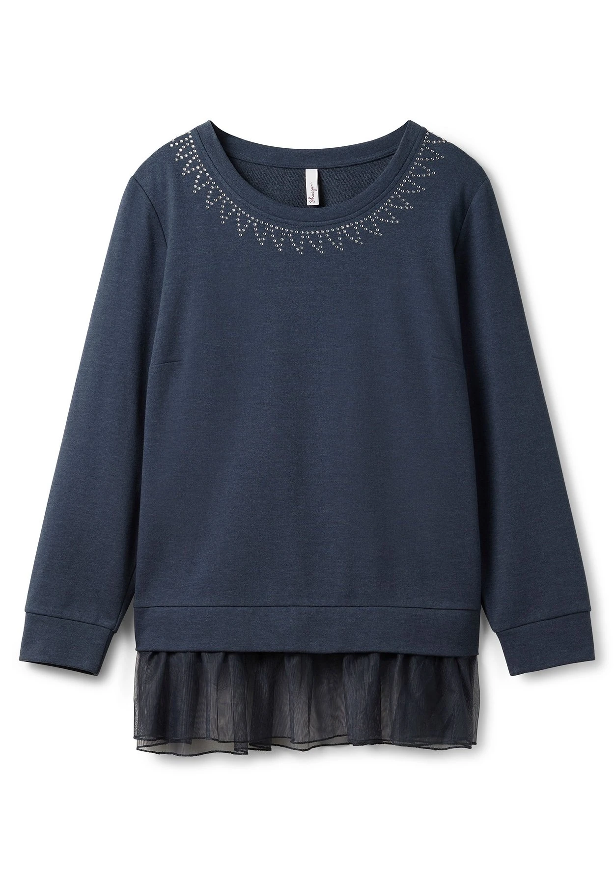 Sheego Sweatshirt Im Lagenlook, Mit Volant Am Saum 5 Sheego Sweatshirt Im Lagenlook, Mit Volant Am Saum – Bild 3