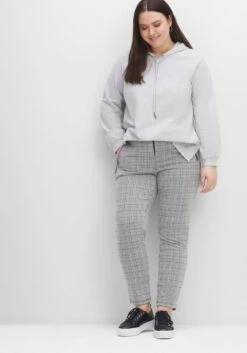 Sheego Schmale Hose Im Karomuster, Mit Teilgummibund -Sommertraum Mode 14530400404 04GX6 02 SH