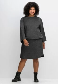 Sheego Sweatshirt Mit Gummibund Und 7/8-Ärmeln -Sommertraum Mode 14544601800 04OKY 02 SH