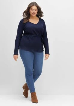 Sheego Wickelshirt Mit Bindeband, In Gerippter Optik -Sommertraum Mode 14547000018 04HKQ 02 SH