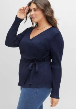 Sheego Wickelshirt Mit Bindeband, In Gerippter Optik -Sommertraum Mode 14547000018 04HKS 02 SH