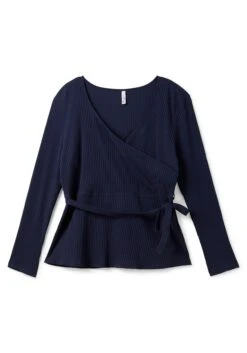 Sheego Wickelshirt Mit Bindeband, In Gerippter Optik -Sommertraum Mode 14547000018 04HKT 00 SH