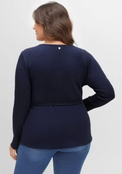 Sheego Wickelshirt Mit Bindeband, In Gerippter Optik -Sommertraum Mode 14547000018 04HKV 02 SH