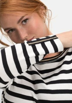 Sheego Langarmshirt Mit Streifen Und Glanzgarn-Details 12 Sheego Langarmshirt Mit Streifen Und Glanzgarn-Details -Sommertraum Mode 14555402108 04J7Q 02 SH