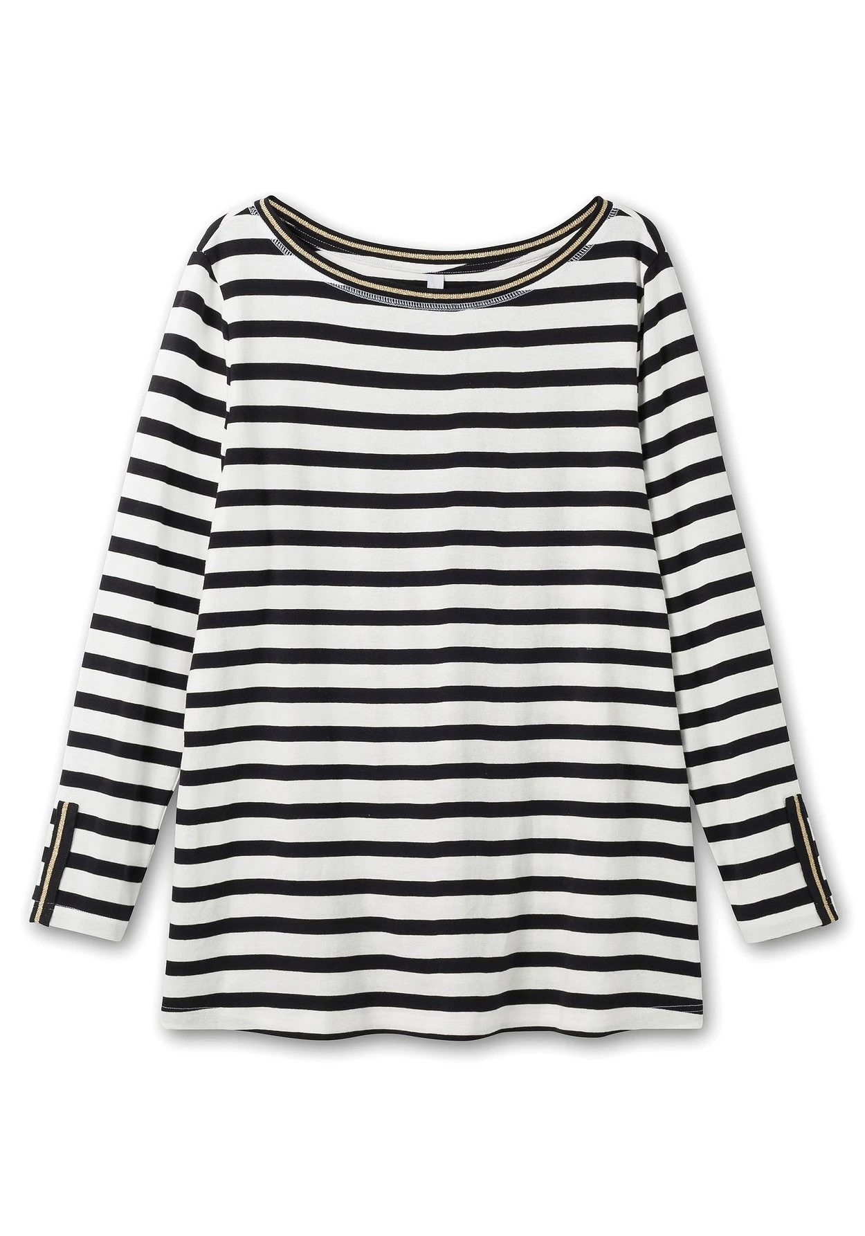 Sheego Langarmshirt Mit Streifen Und Glanzgarn-Details 5 Sheego Langarmshirt Mit Streifen Und Glanzgarn-Details – Bild 3