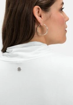 Sheego Langarmshirt Mit Angekräuseltem Stehkragen -Sommertraum Mode 14557400011 04J50 02 SH