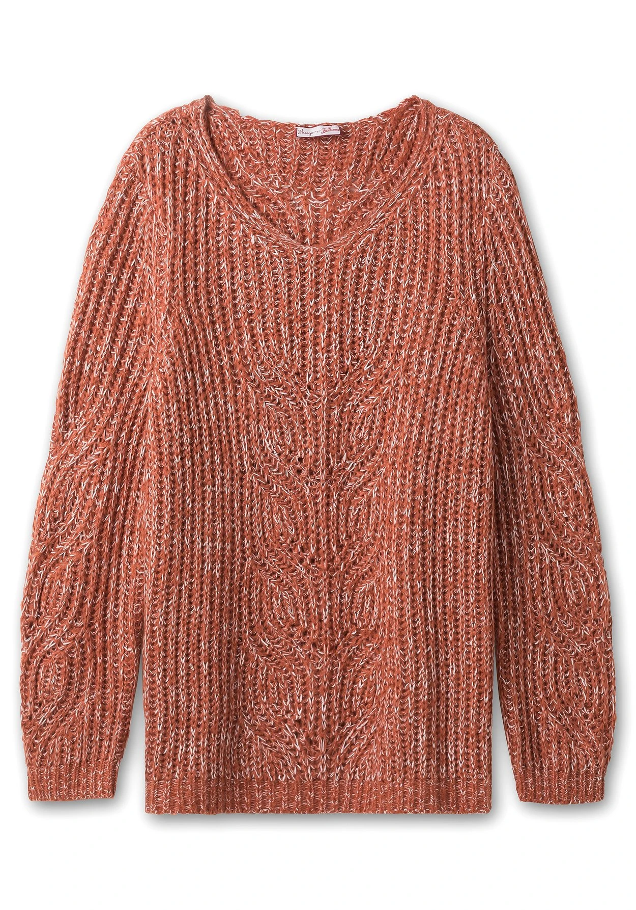 Melierter Pullover Mit Kabelstrickmuster 5 Melierter Pullover Mit Kabelstrickmuster – Bild 3